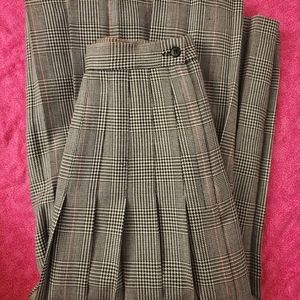 Vintage 90s pleated high waist check skirt